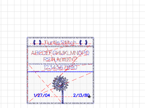 turtle stitch sampler flower