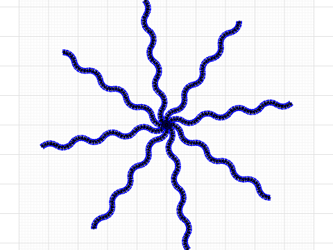 squiggly spiral blue cloth