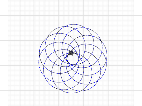 10 sirkler i forskutt sirkel