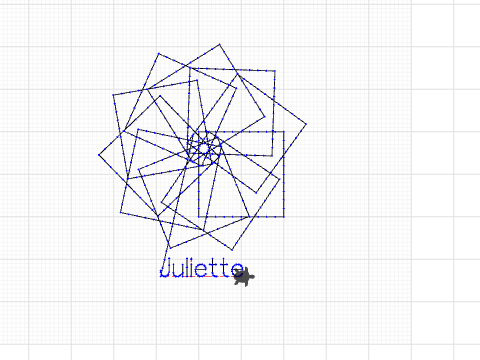 Juliette name rotating square