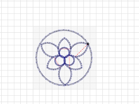 Petals in circle cross stitch