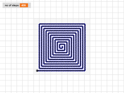 Square spiral satin stitch